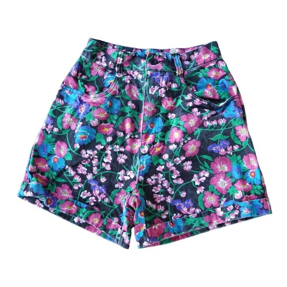 Nuovo Pants - Vintage Nuovo Jean Shorts Floral Denim Flower Size 9 High Waisted High Rise Mom